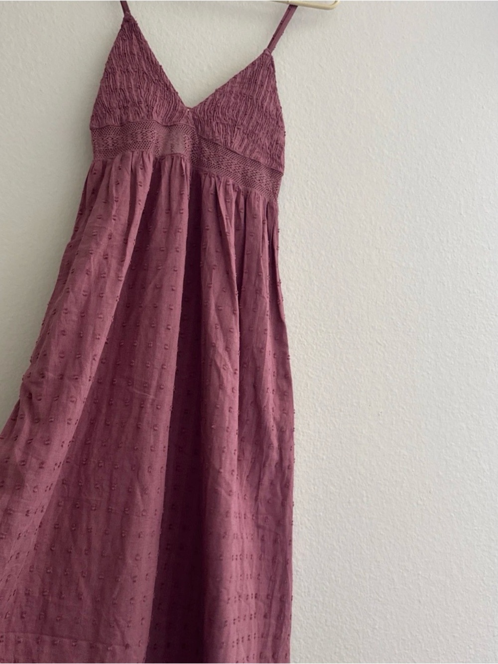Sim & Sam XS Maxi Dress NWT Cotton Linen Boho Cottagecore Dusty Rose Sundress